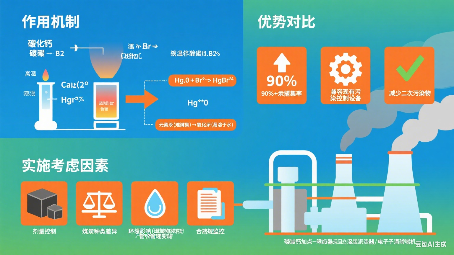 使用溴化鈣粉末去除燃煤電廠排放的汞